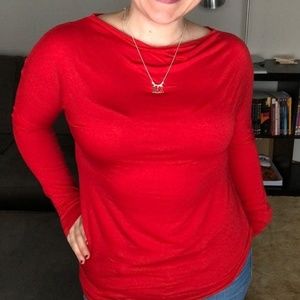 Stella & Dot Ren Slouchy Knit Top - Tomato Red